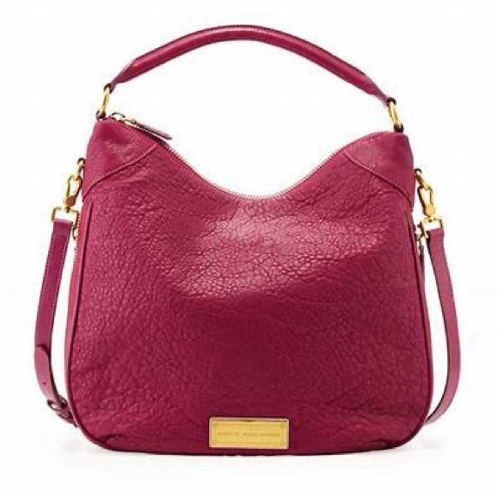 Marc by Marc Jacobs Washed Up Billy Hobo Shoulder Bag Tote Burgundy Leather